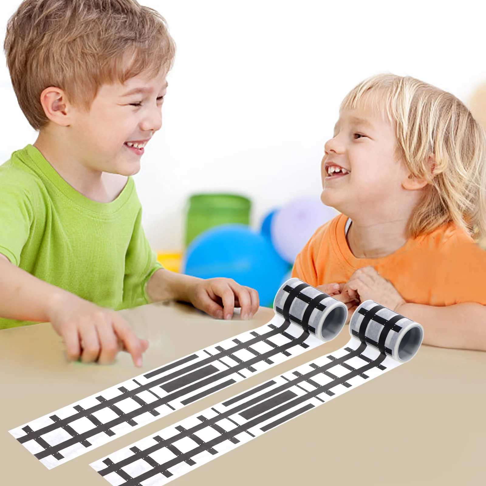 

Gift Wrapping Stickers Track Tape Kids Toy Road Decal Highway Sticker DIY Stickers Railway Label Traffic Educational Tapes Gift