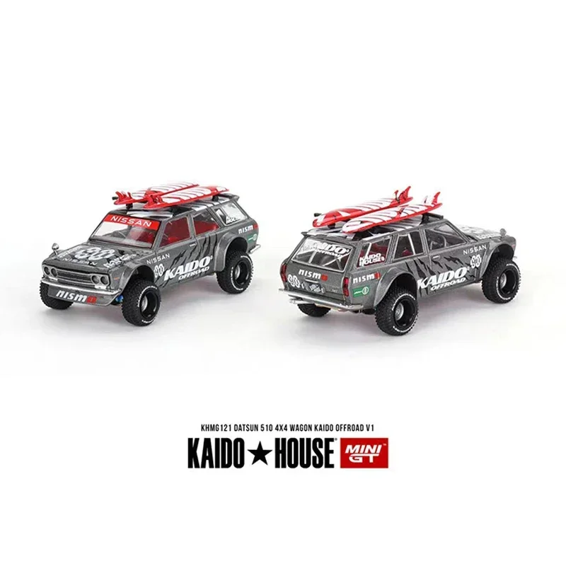 Kaido House + MINIGT 1:64 Модель автомобиля Datsun 510 Wagon 4x4 Offroad из сплава литой автомобиль с