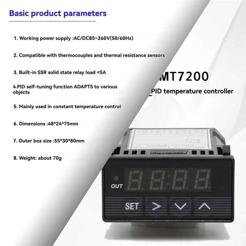 Фото ABUG-XMT-7200 Встроенное твердотельное реле 5А XMT7100 PT100 ENAIL Блок контроля температуры №4