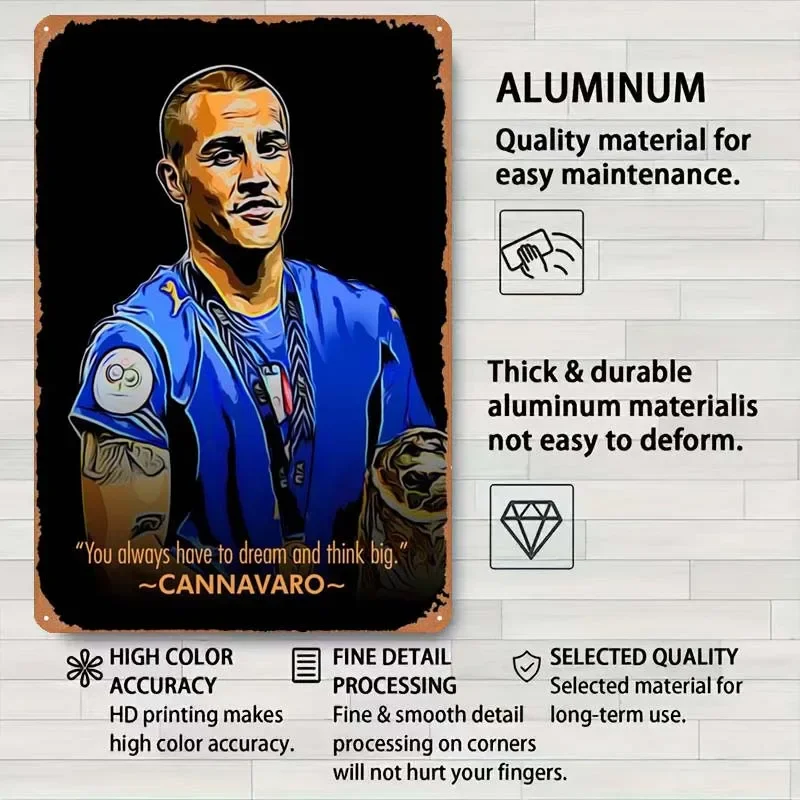 Знак Fabio Cannavaro спортивный металлический постер украшение для игровой комнаты