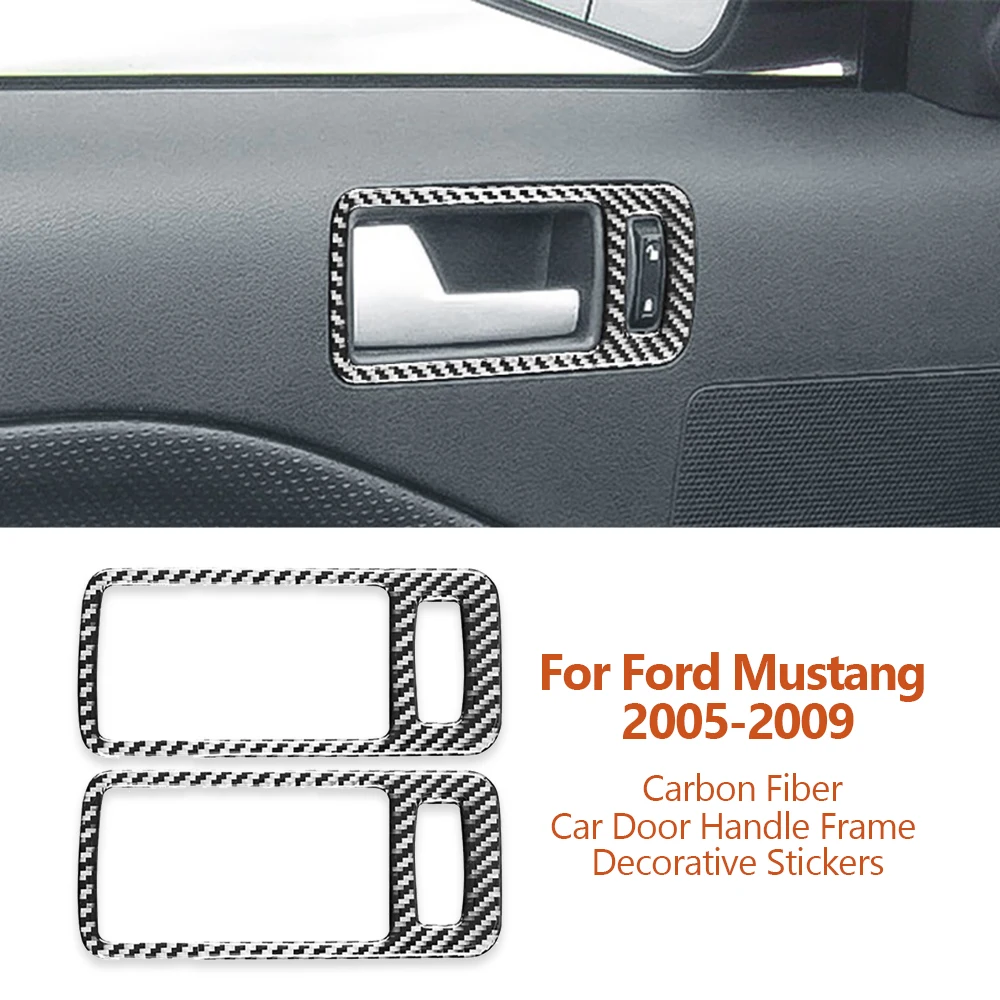 

For Ford Mustang 2005-2009 Styling Carbon Fiber Car Inner Door Handle Frame Decorative Stickers Auto Interior Modify Accesorios