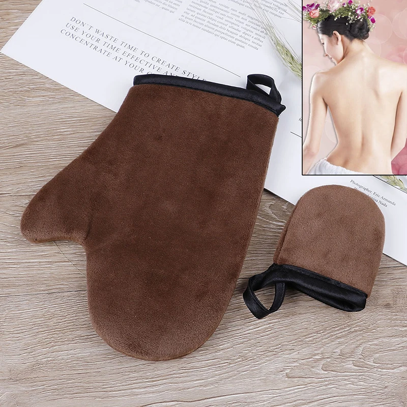 

S/L Reusable Finger Glove Body Self Tan Glove Applicator Tanning Gloves Cream Lotion Mousse Body Cleaning Glove Scrub Mitt