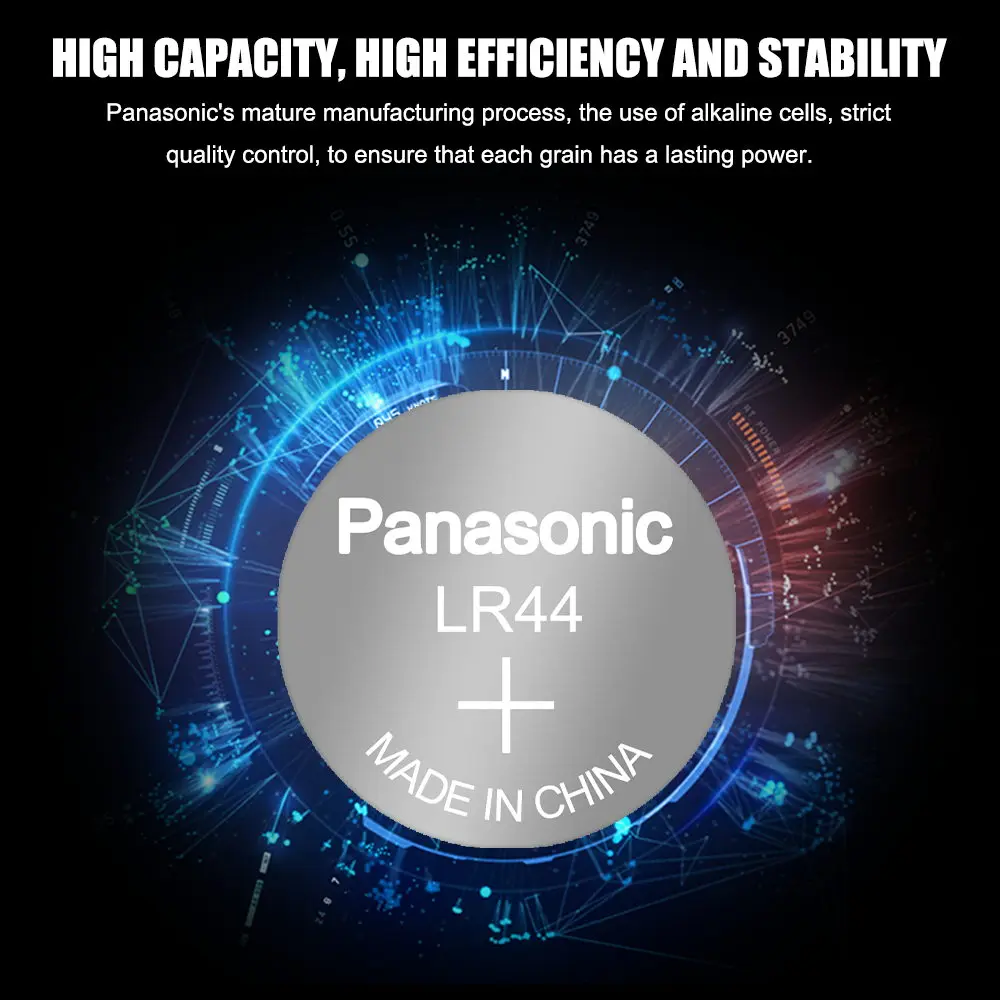 Щелочные батареи Panasonic LR44 A76 LR 44 AG13 LR1154 SR1154 SR44 SR44SW SR44W GP76 1 5 V для калькулятора