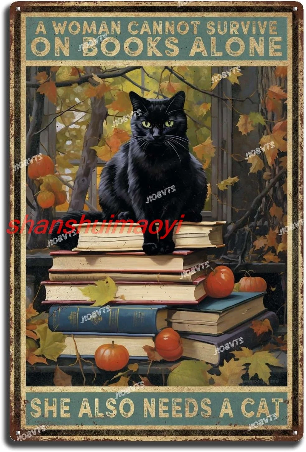 Металлическая табличка Женщина не может выжить в книгах одном ей также нужны
