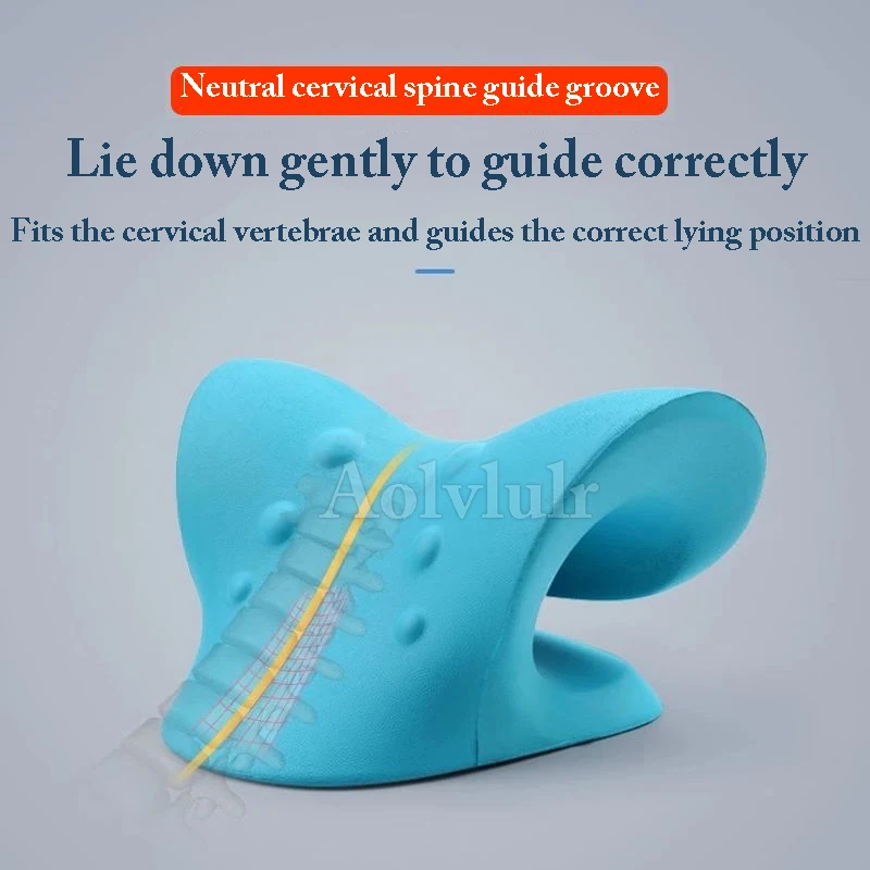 

Neck And Shoulder Relaxer Cervical Traction Device Relief And Cervical Spine Alignment Chiropractic Pillow Neck Stretcher