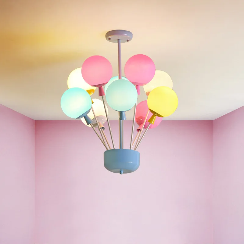 

Modern Creative Chandelier Multicolored Glass Pendant Light Children Flying Room Led Lamp Boys Girls Bedroom Decor Home Droplamp