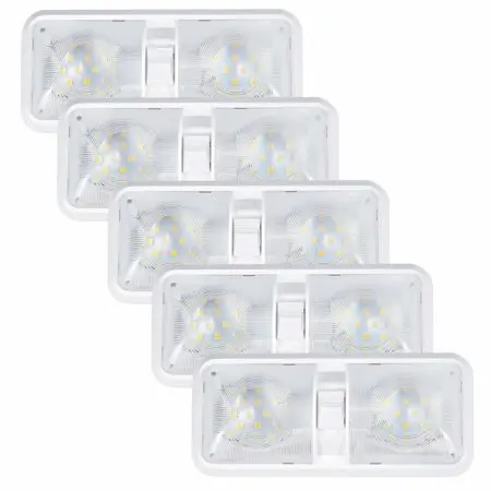 

"5 Sets 12V LED RV Dome Light with Switch, RV Interior Lights with Double Dome 600LM for Trailer Motorhome"