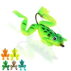 Рыболовная приманка-Лягушка 6 см, 5,2 г, Мягкая приманка, силиконовая рыболовная приманка с рыболовными крючками, искусственные 3D-глаза лягушки для рыбалки