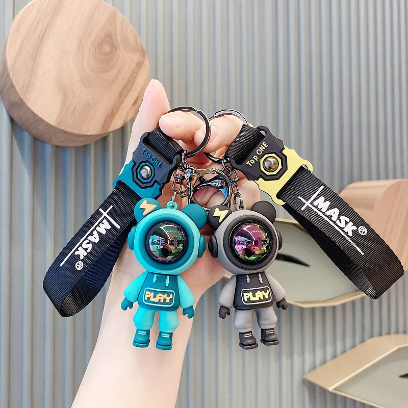 

Space Astronaut Cute Kawaii Cartoon Lightning Bear Doll Creative Car Key Pendant Couple Bag Hanging Decorative Holiday 0-10cm