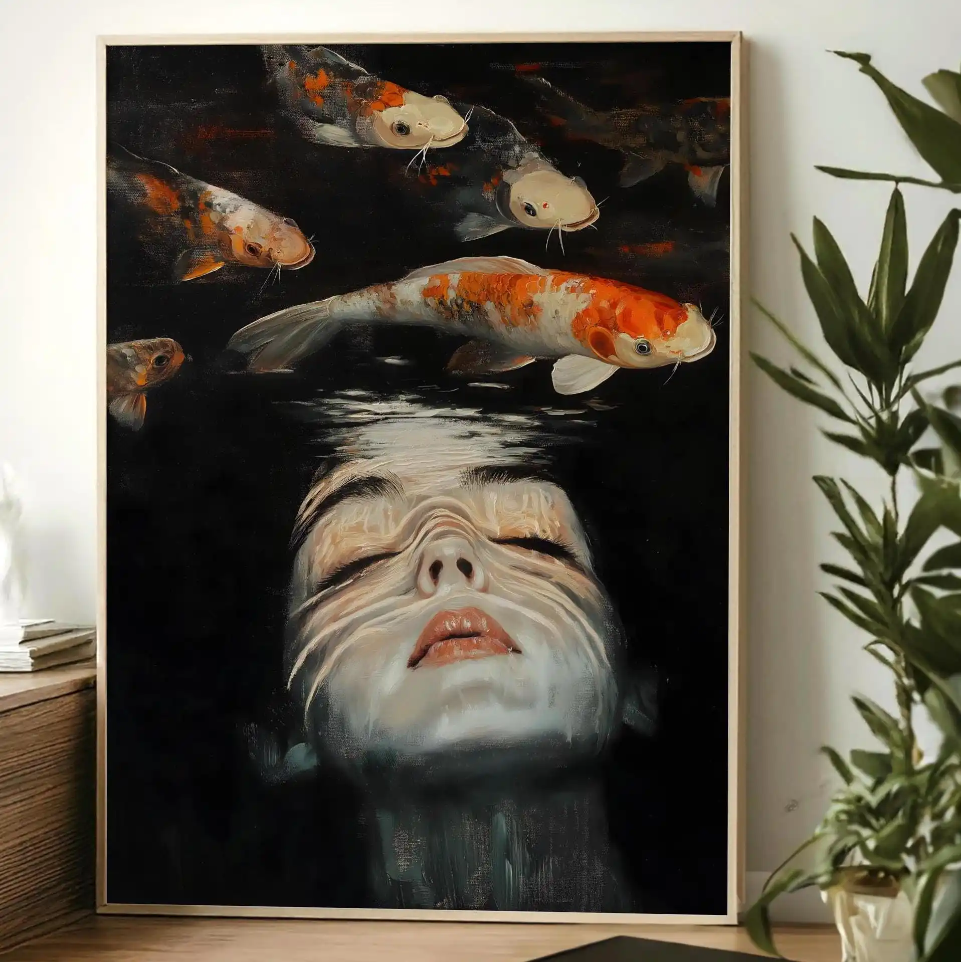 Портрет Принцессы в викторианском стиле Русалка Лотос пруд темная Академия