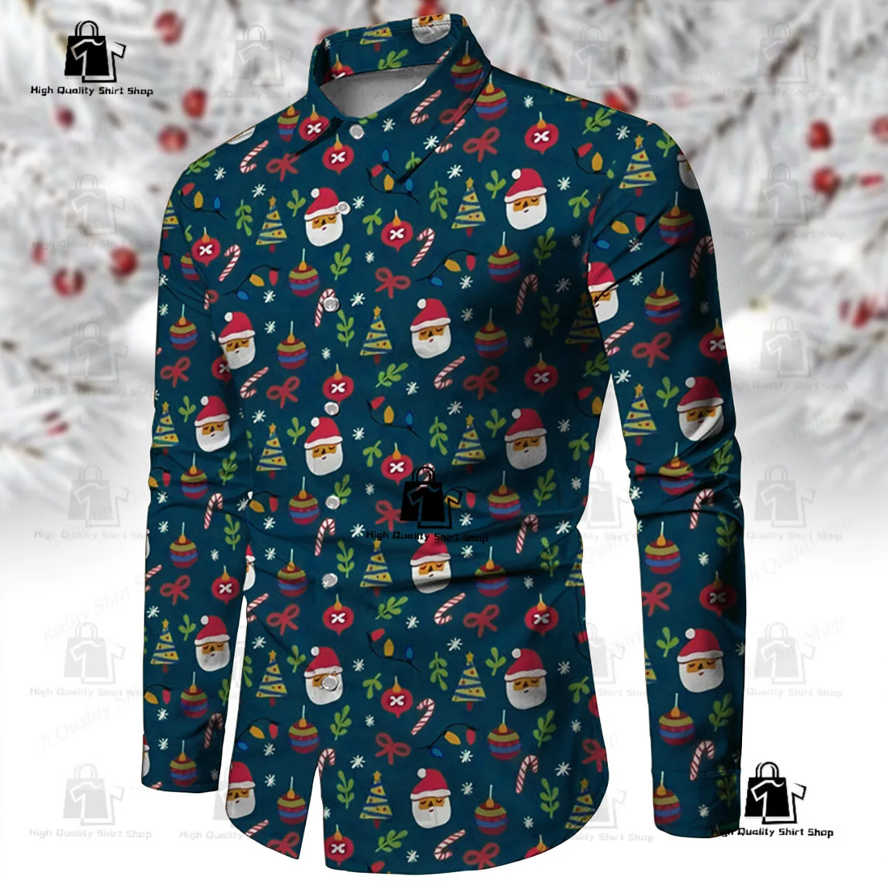 Многоцветная рождественская рубашка из бамбукового волокна