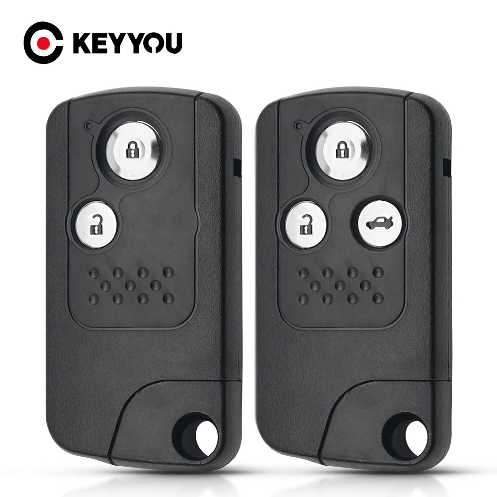 

KEYYOU KEYYOU Car Smart Remote Key Shell Case Replacement For Honda CRV Accord Civic Odyssey Intelligent Fob 2/3BNT Insert Blade