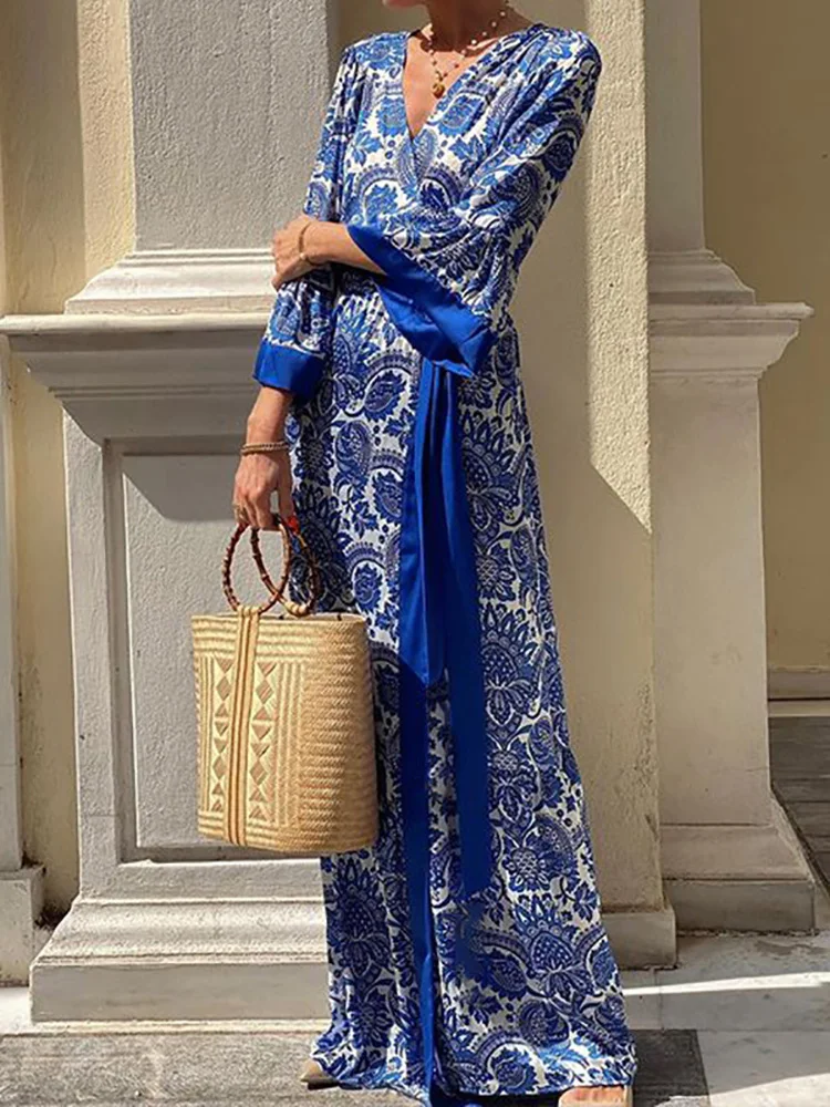 Женское винтажное платье на шнуровке привлекательное Платье макси с V-образным