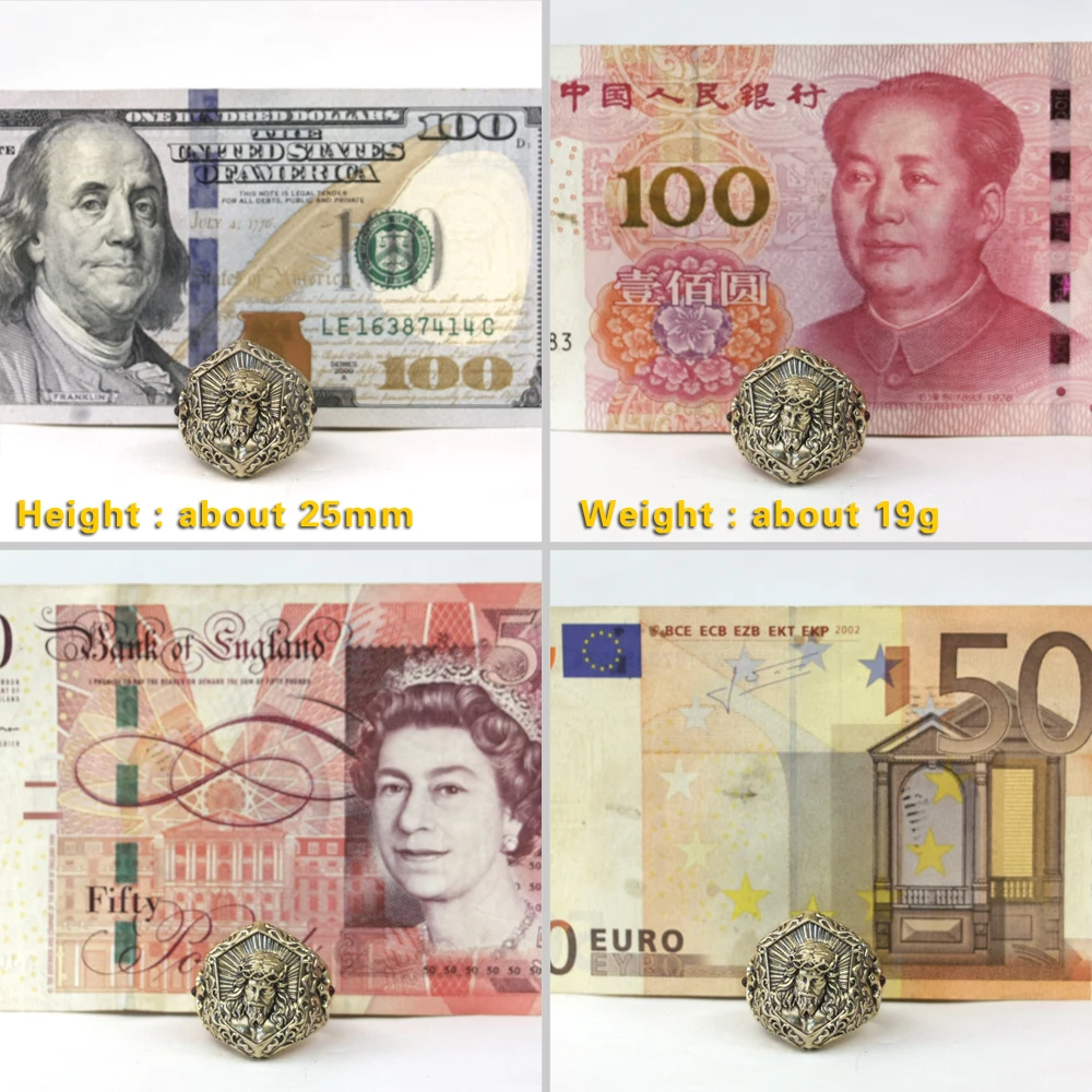 Латунное кольцо с страданием Иисуса Христа для байкеров BR459 Размер США 8 ~ 15