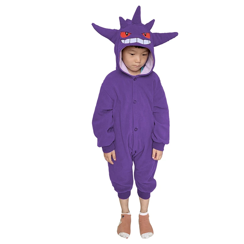 Child Pokemon Costume Kids Clothes Cosplay Christmas Gift Boys Gengar Onesie Kigurumis Full Body Pijama  Anime One-Piece Pajamas images - 6