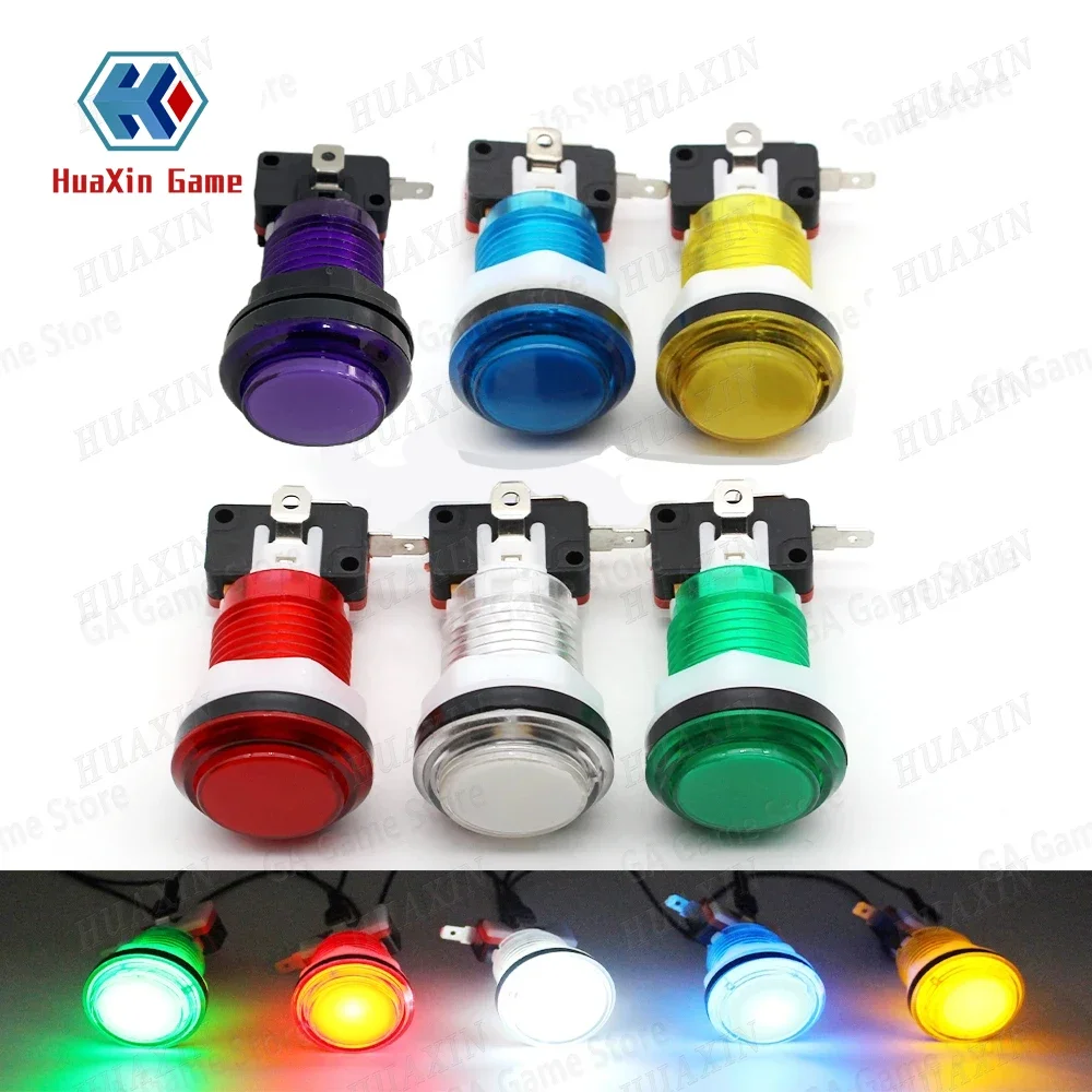 Полностью прозрачная кнопка для аркадных игр 28 мм 12 В 5