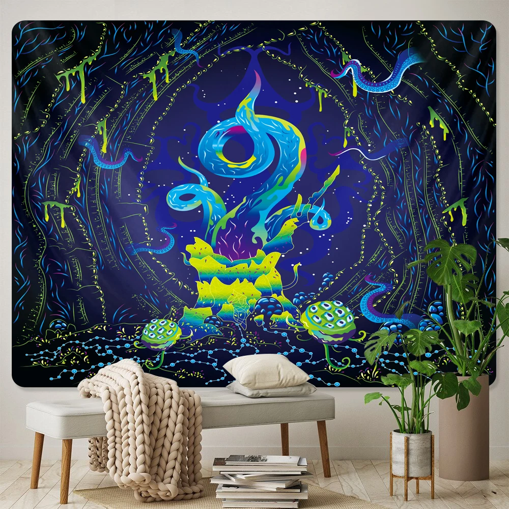 

Home Decor Mushroom Psychedelic Scene Abstract Art Tapestry Hippie Wall Hanging Boho Yoga Mat Room Wall Decor Sheets tapiz