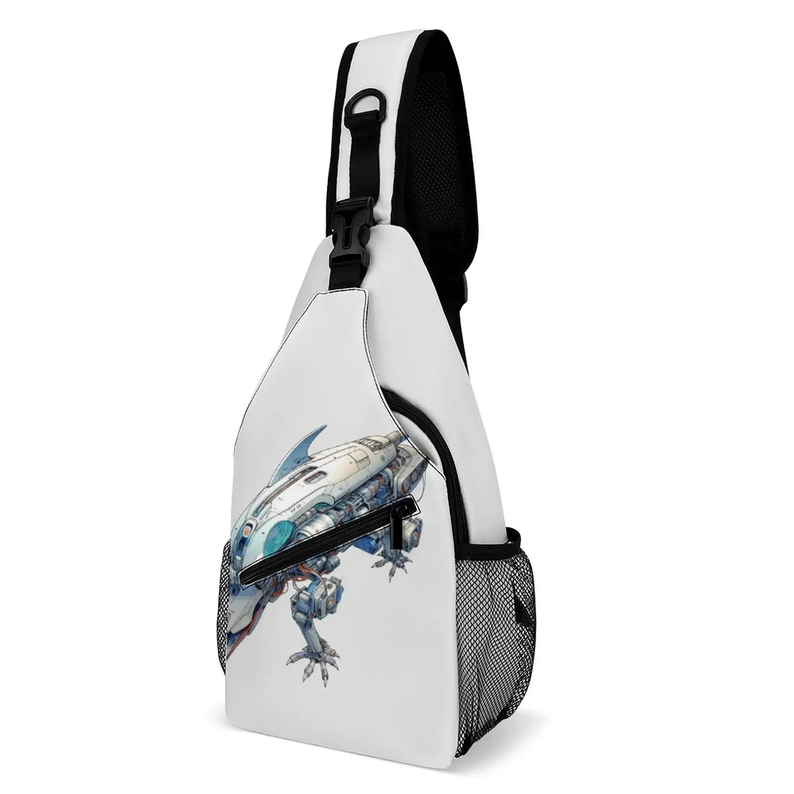 

Нагрудные сумки с дельфином для мужчин, дизайнерская сумочка на плечо с роботом для рисования по линии карандаша, уличная спортивная повсед...