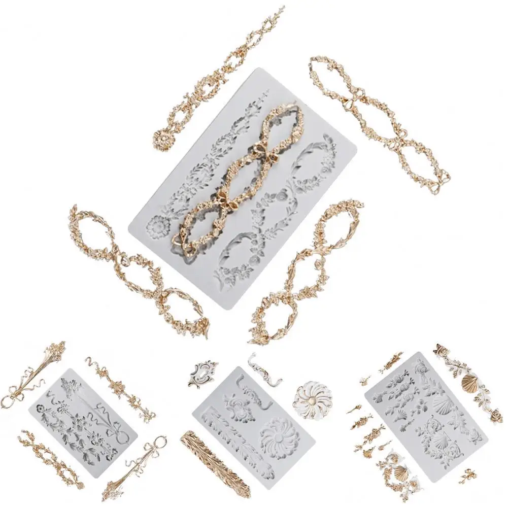 

Non-sticky Reusable Food Grade Cake Mold Retro Embossed 3D Silicone Mold Kitchen Accessories