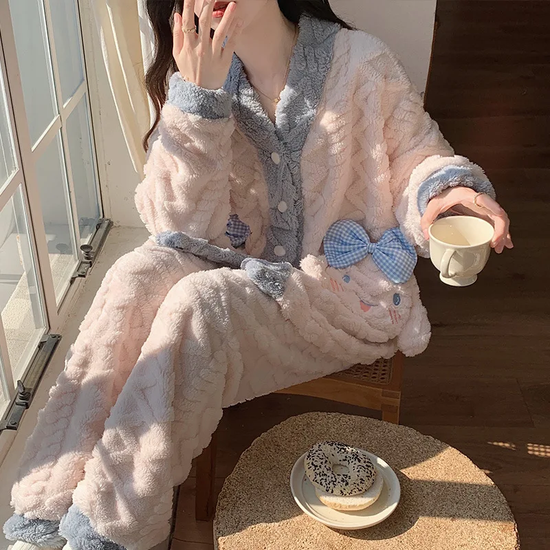V Neck Pajama Set