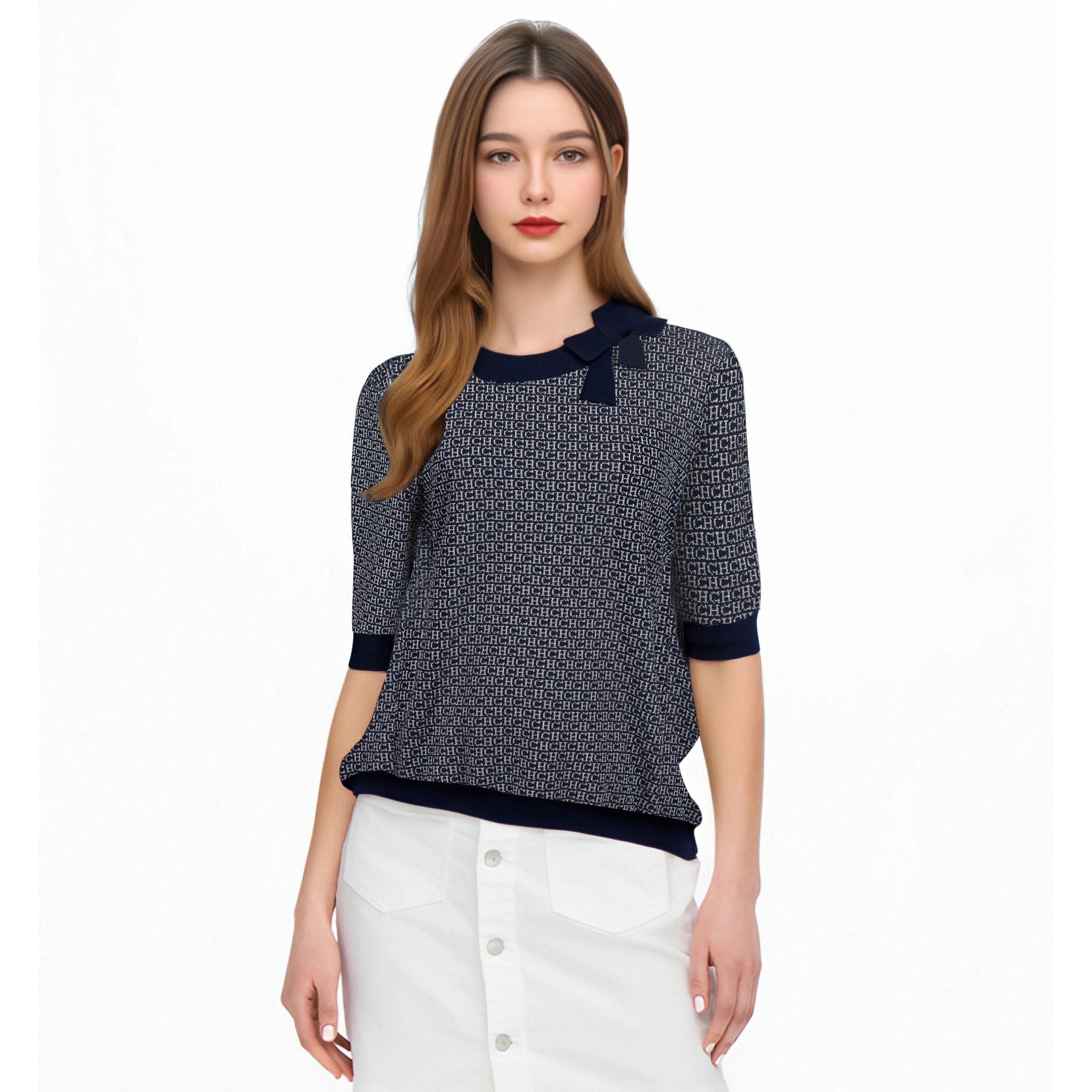 Женские топы вязаные летние повседневные тонкие футболки с короткими рукавами