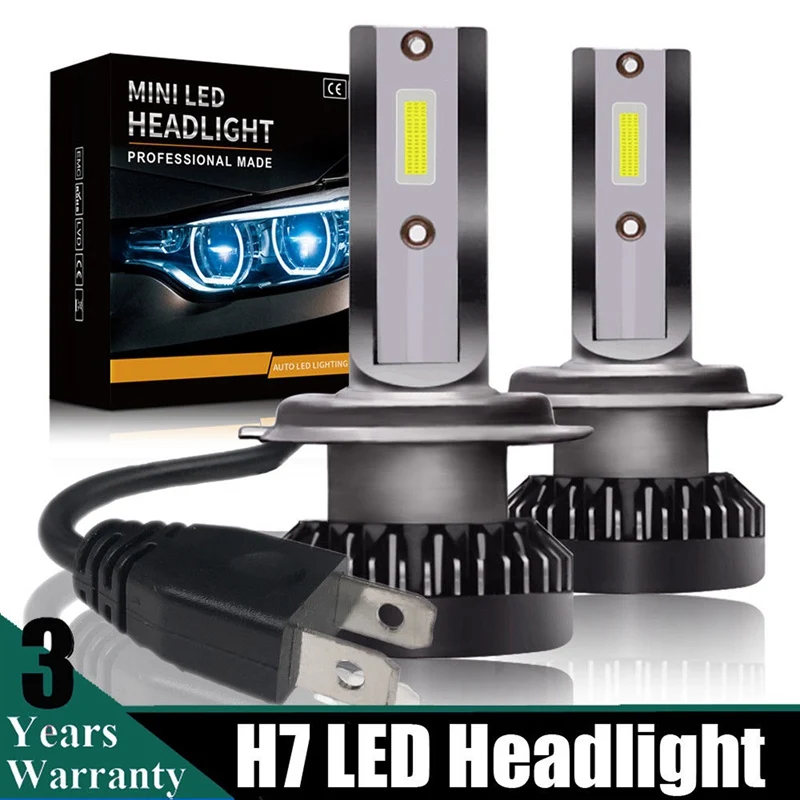 

2PCS H7 MINI Car LED Headlight Kits 8000LM Hi-Low Beam Bulbs 6000K White