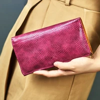 storage and organization simple ins style coin purse solid color serpentine pu ultra thin multi card change bag take the hand