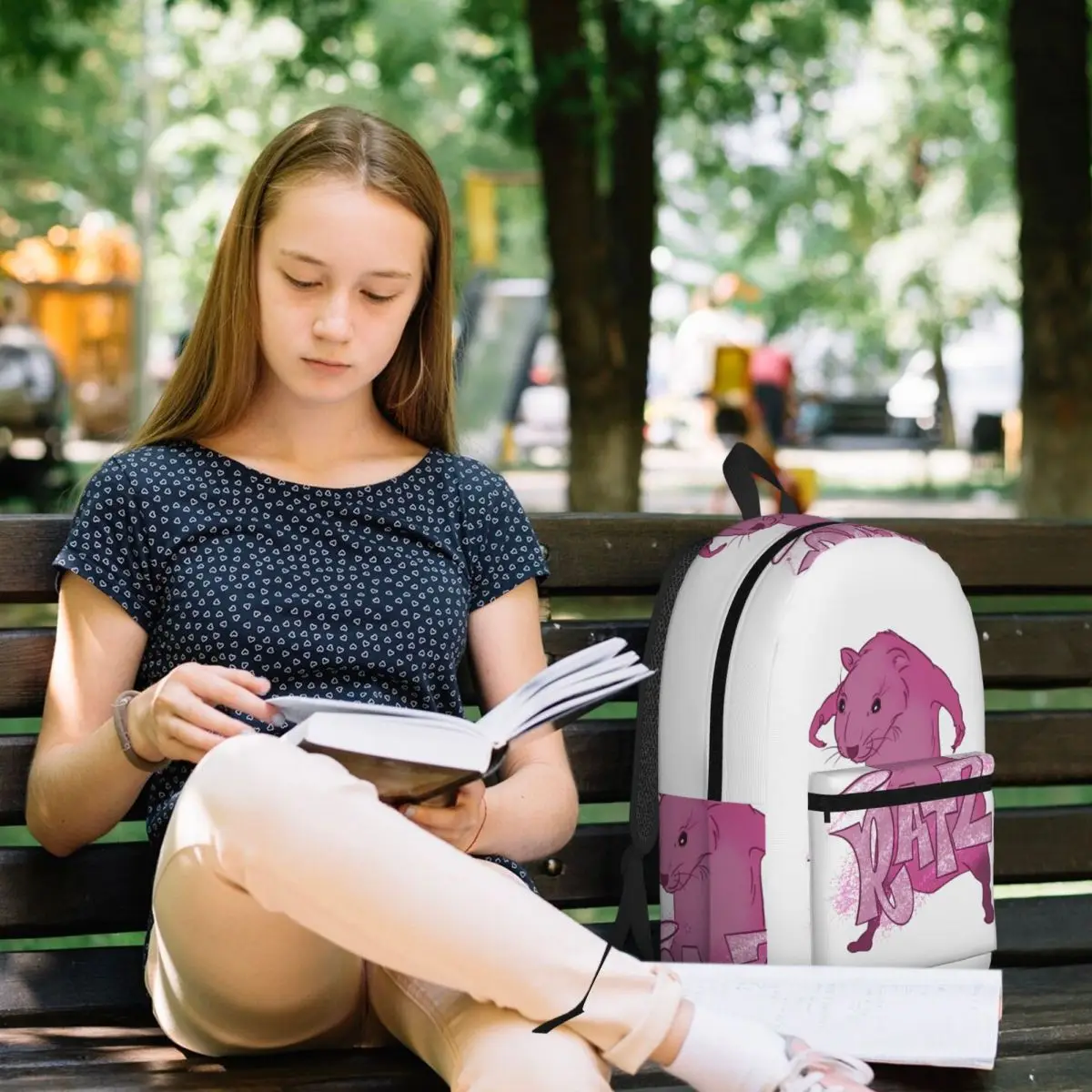 Рюкзак RATZs PINK MOUSE, вместительный рюкзак для мальчиков и девочек, школьная сумка, сумки на плечо для мужчин и женщин (art.: 3920db08ef549) - 3920db08ef549