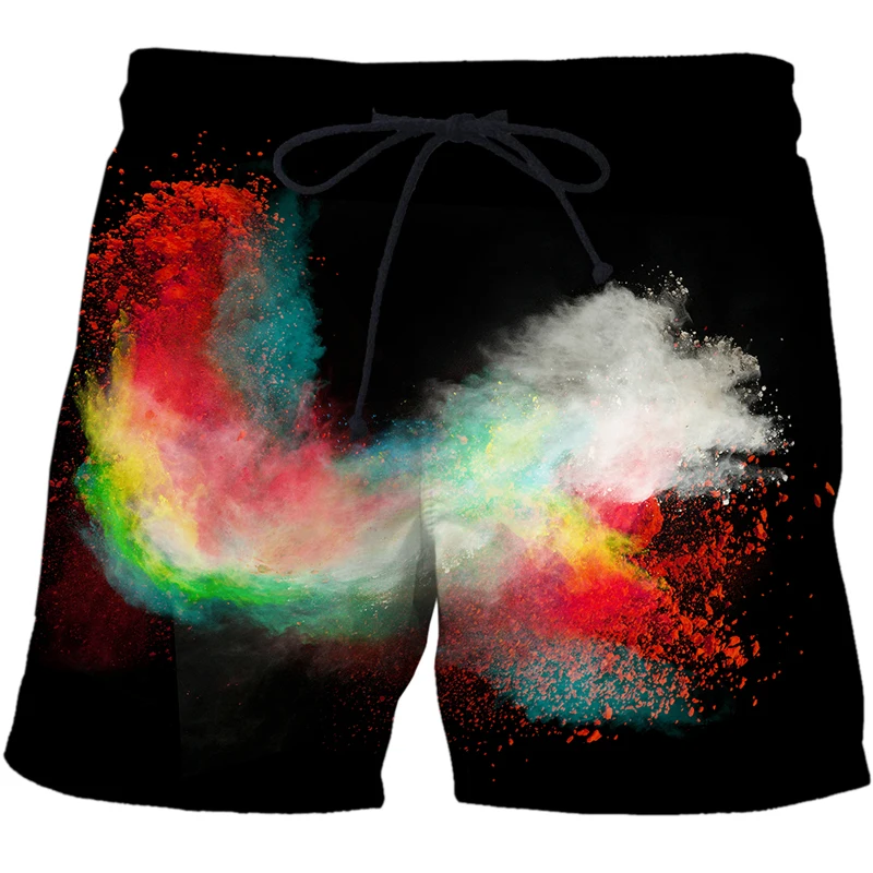 2021 Summer Shorts for Men/Women Speckled tie dye pattern 3D Printing Street Style Beach Shorts Casual Swimwear Men Board Shorts