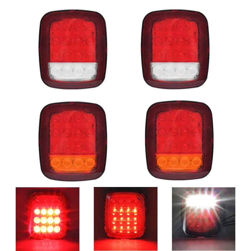 

2Pcs LED Tail Light Rear Lamps 12V 24V Brake Reverse Light Turn Signal Light Daytime Running Light For Jeep Wrangler TJ CJ YJ JK