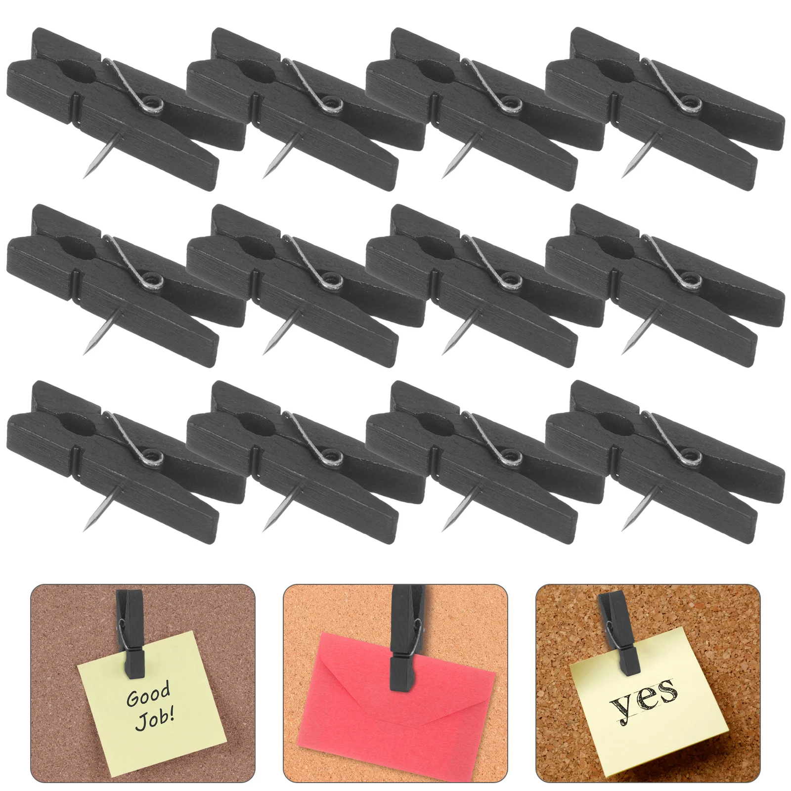 

50 Pcs Thumbtack Clip Craft Pegs Clips Photo Fixing Clamp Multipurpose Pushpin Pins Wooden Metal Decorative Thumbtacks