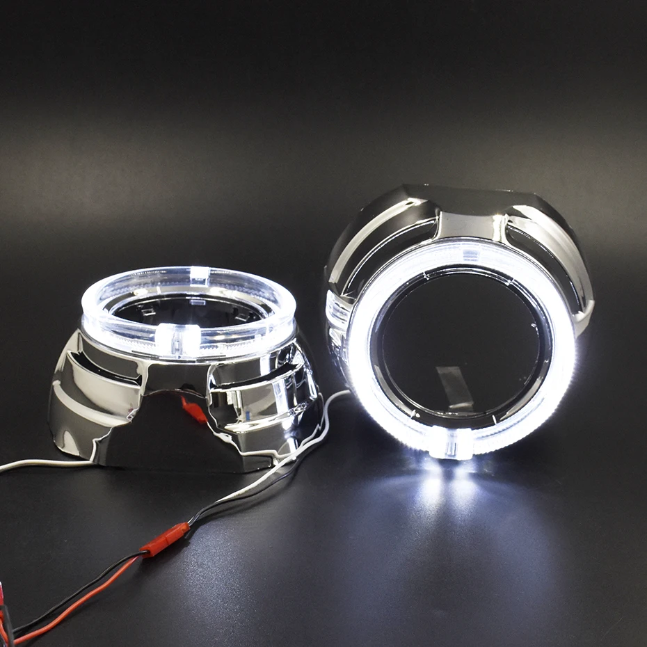 

Ronan 3,0-дюймовый кожух фар со светодиодной подсветкой «ангельские глазки», белый, желтый RGB для Hella Koito Q5, двухсветодиодный чехол для объектива проектора, маска