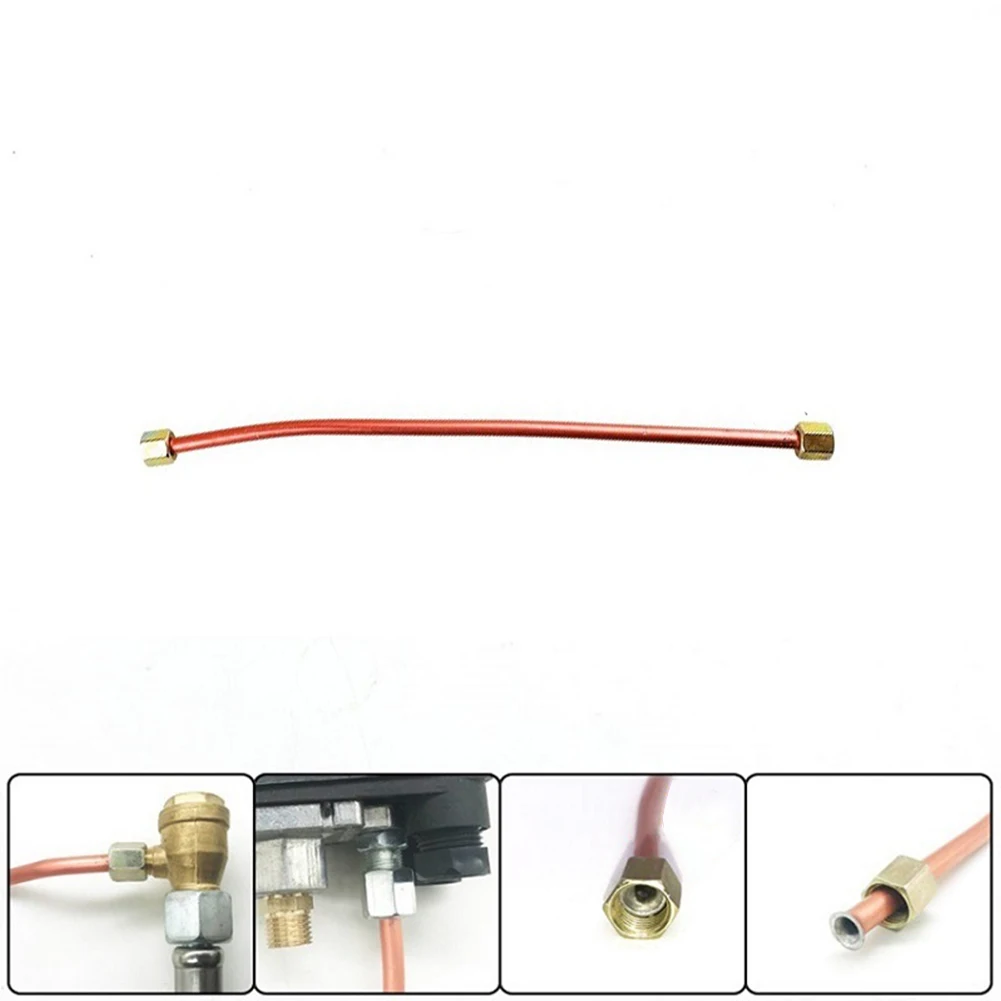 

G1/8 9mm Air Compressor Exhaust Tube Replacement 200/400mm Hex Nut Copper Tone Air Compressor Accessories Oil Pump Spare Parts