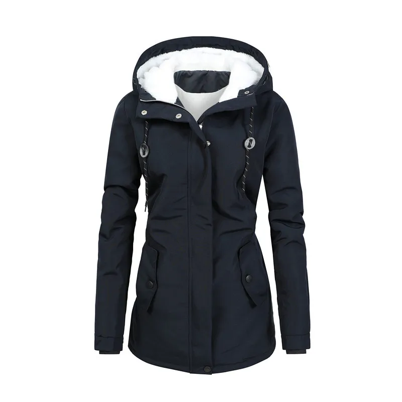 

Autumn and Winter Cotton Coat Loose Vintage Temperament Commuter Zipper Imitation Silk Cotton Comfortable Thickened Warm Coat