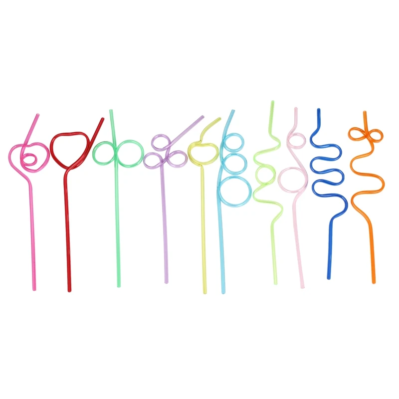 

Crazy Loop Straws, (Pack Of 50) Crazy Silly Colorful Reusable Drinking Straws Mega Pack BPA And PFOA Free