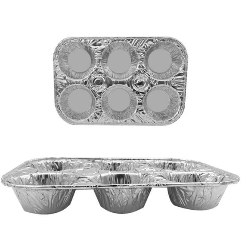 

20 Pack 6-Cup Cupcake Aluminum Pans Accessory Favorite Muffin Size For Baking Cupcakes