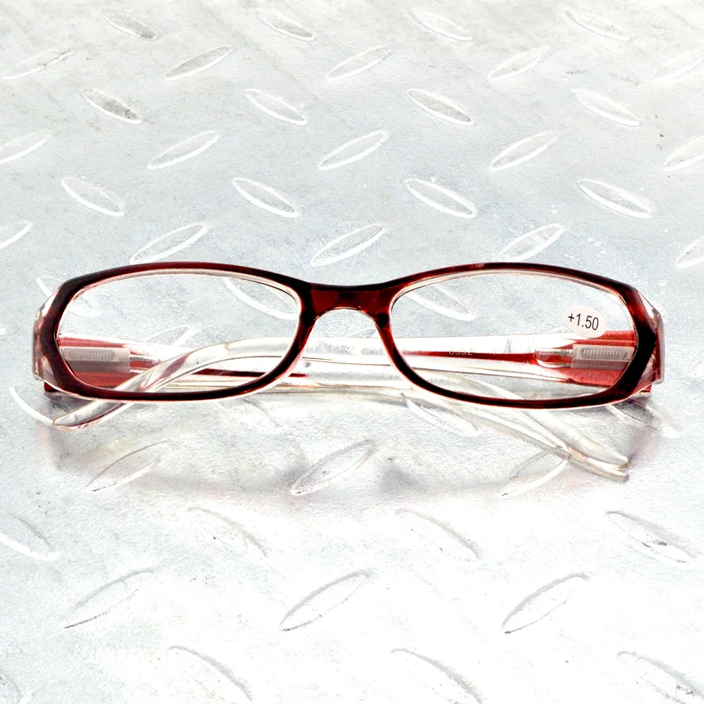 2 пары женских очков для чтения ручной работы с градиентной красной оправой и