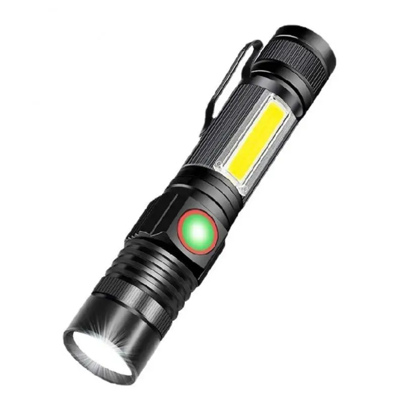 

Usb Rechargeable Zoom Flashlight Super Bright Waterproof Led Lantern Anti-skid And Waterproof Design LED Flishlamp With Clip