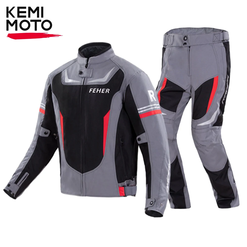 

Мотоциклетный костюм для езды, мужская куртка и штаны, защитное снаряжение, водонепроницаемая Светоотражающая ветрозащитная куртка для мотокросса на все сезоны