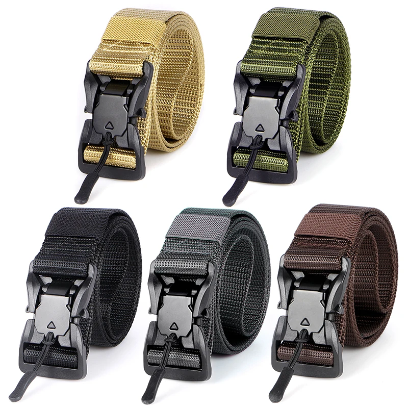 

New Tactical Belt for Men Military Equipment Combat US Army Training Nylon Magnetic Buckle Waist Belts Outdoor Hunting Tourzoo
