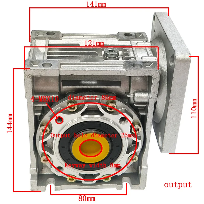 Редуктор скорости червячной коробки передач NMRV50 1:10 прочный самоблокирующийся