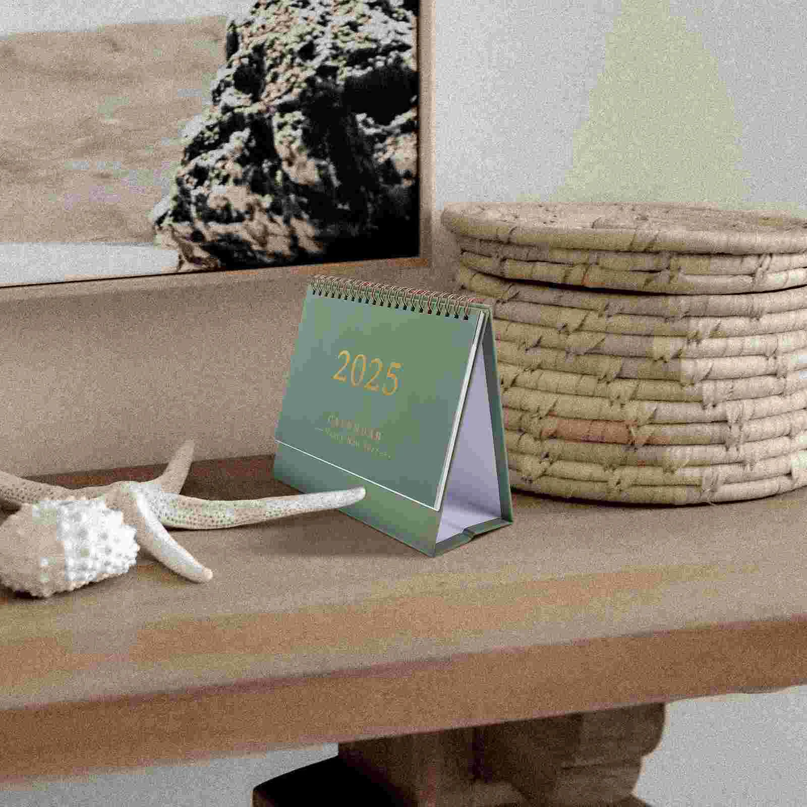 Перекидной календарь для настольных часов 2025 года 2024-2025 зеленая бумага учителя