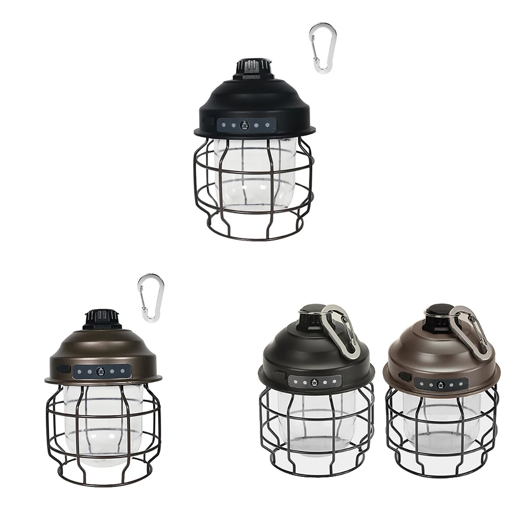 

2 Pcs Hanging Lanterns Camping Light Rechargeable Tent Lamp Emergency Outdoor Hiking Fishing Backpacking 2 Pcs Black