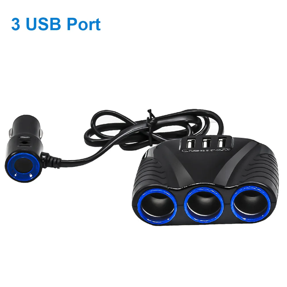 Фото Разветвитель Прикуривателя HGDO с 5 гнездами, 2 USB, 12 В №2