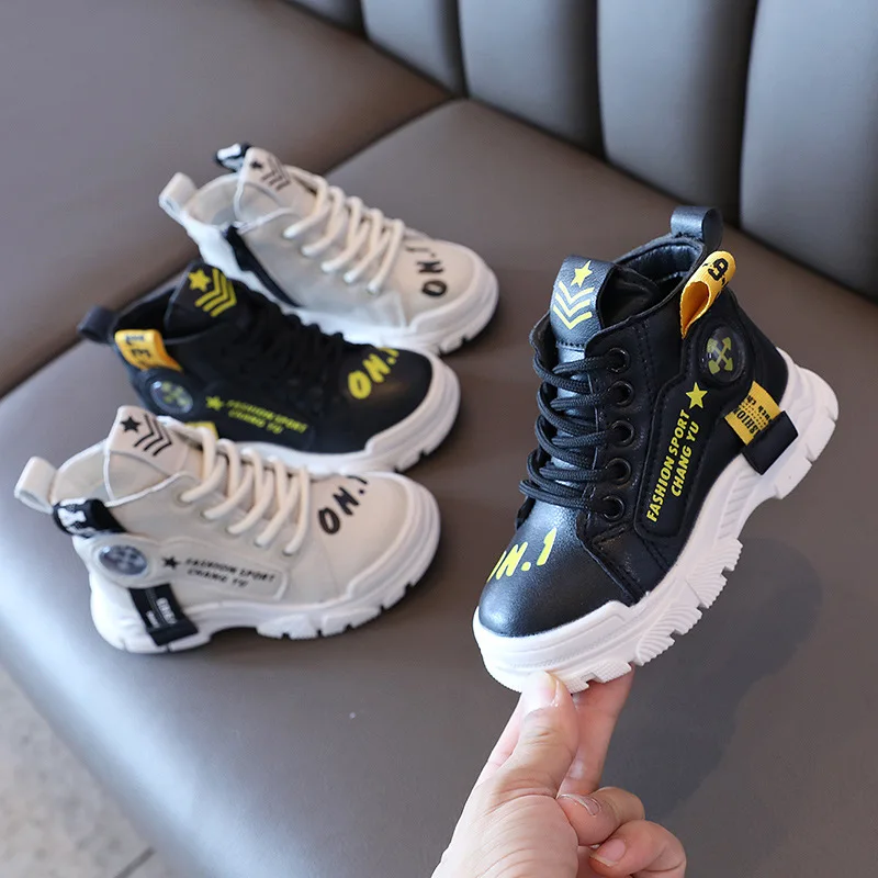 

Girls and Boy Tide Boots Winter New Flat Boots British Style Fashion Single Boots Short Boots Warm Hot Back To School Shoes