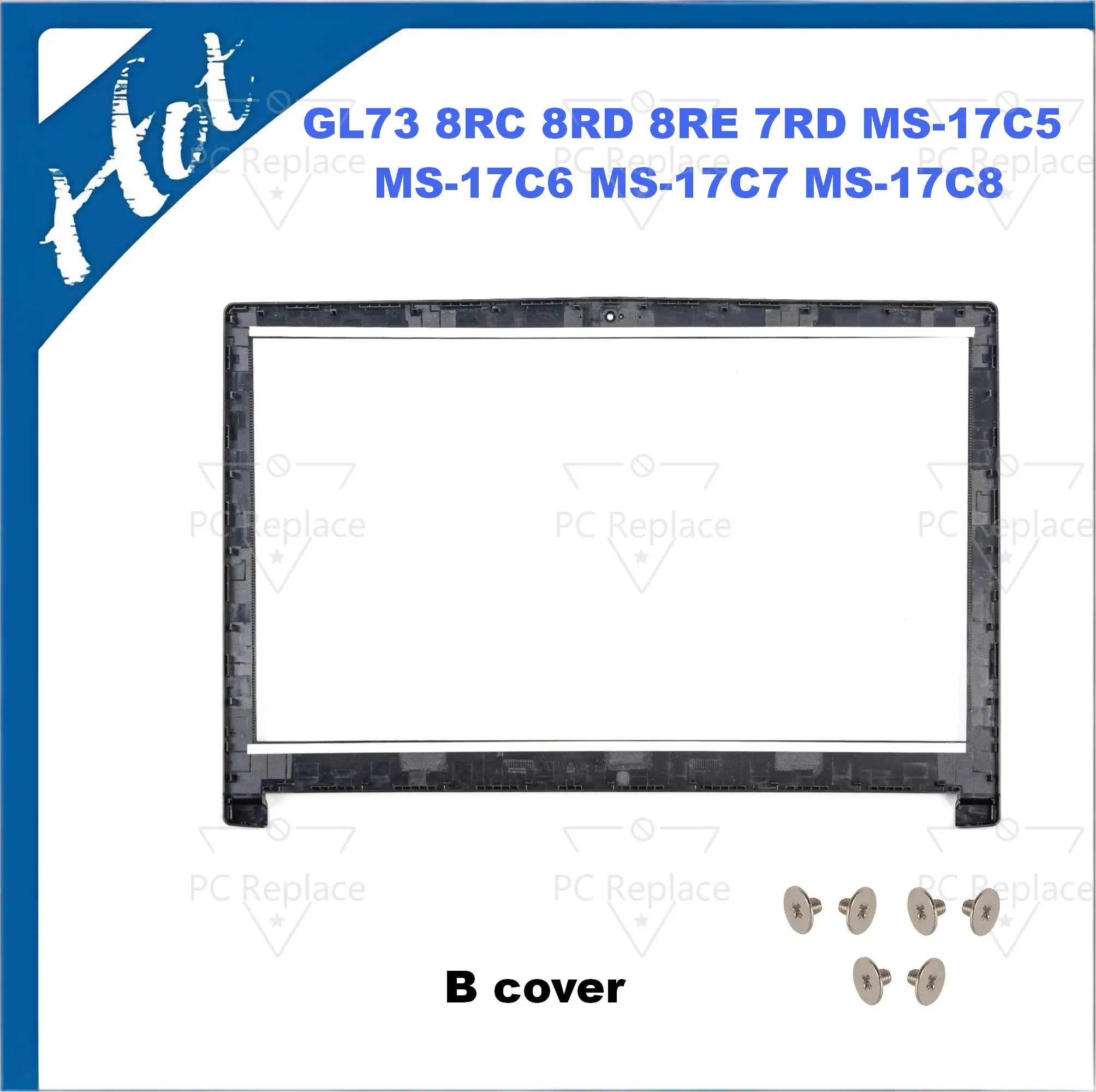 Сменная крышка, совместимая с GL73 8RC 8RD 8RE 7RD MS-17C5 MS-17C6 MS-17C7 MS-17C8, задняя крышка, передняя рамка, верхняя основная крышка, 17 дюймов (art.: 3920dadcbf974) - 3920dadcbf974