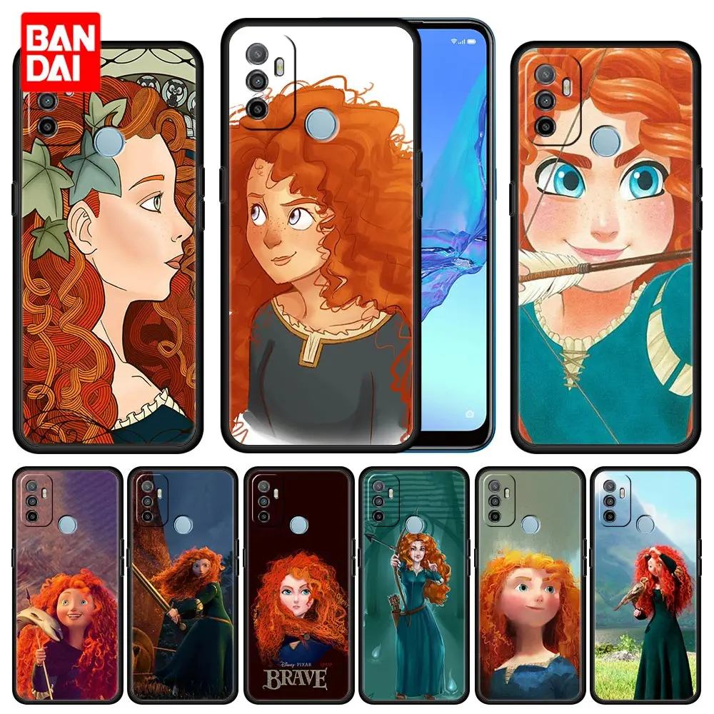 

Disney Merida Princess Case for Oppo A53 A52 A3s A5s A9 A15 A31 A54 A74 A93 A94 F19 Pro 4G 2020 Silicone Funda Black Cover Phone