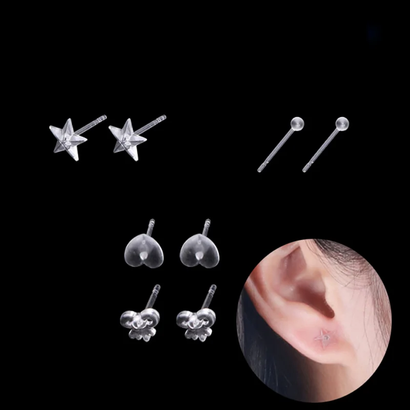 2Pair/lot New Earrings Resin Transparent Ear Pins Earrings
