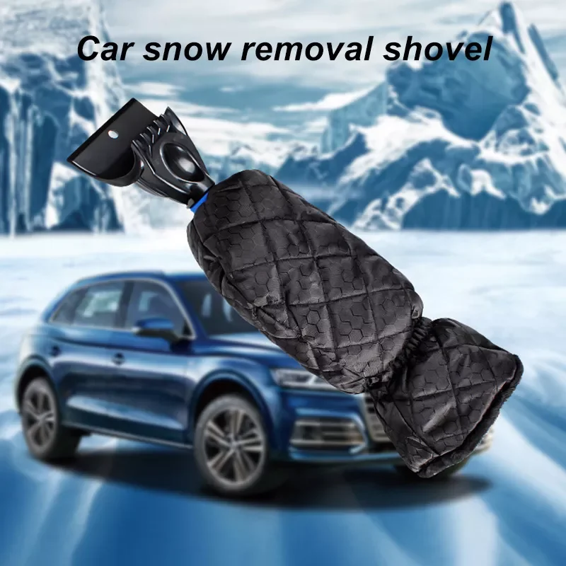 Snow Removal Shovel Ice Scraper Snow Shovel Windshield Auto Defrosting Car Winter Snow Removal Cleaning Tool Warm Gloves