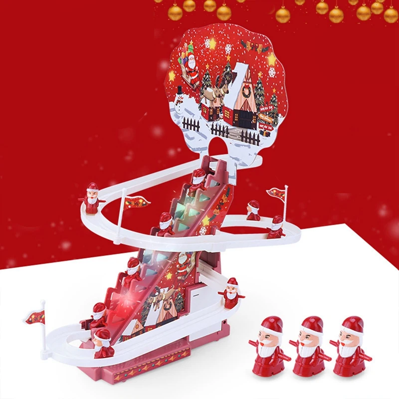 

Электрическая лестница для скалолазания, Рождественский Санта-Клаус, гоночный трек, игрушки, развивающие музыкальные слайды, игрушка для д...